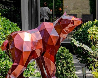 Bear: DIY Sculpture (Looks to the Right). DXF File for Assembling from Sheet Metal