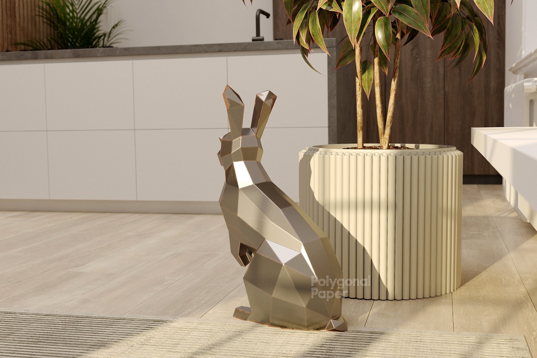 Rabbit: DIY Metal Sculpture. DXF File for Assembly Bunny From Sheet ...