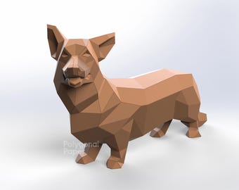 Corgi: Rzeźba DIY. Plany DXF cięcia laserowego, gięcia i spawania blachy.