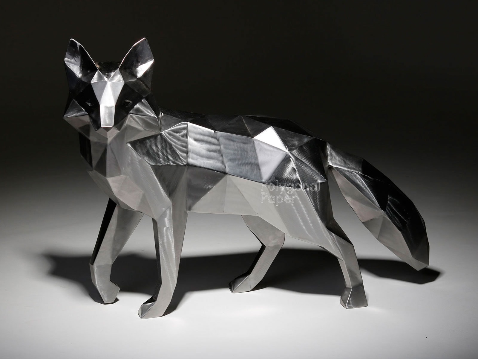 Fox in DXF Format for Assembly from Metal. Template for Geometric Polygonal Park Sculpture of an Animal. 3d Welding Constructor
