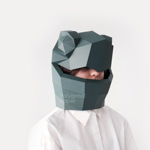 Máscara de Tortuga: Archivos Digitales para Papercraft. Plantilla PDF imprimible, dibujos DXF para silueta. Modelo 3d Origami Low Poly DIY.