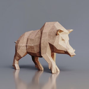 Boar. Drawings in DXF Format for Assembly Geometric Sculpture from Sheet Metal. 3d Welding Constructor