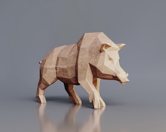 Boar. Drawings in DXF Format for Assembly Geometric Sculpture from Sheet Metal. 3d Welding Constructor