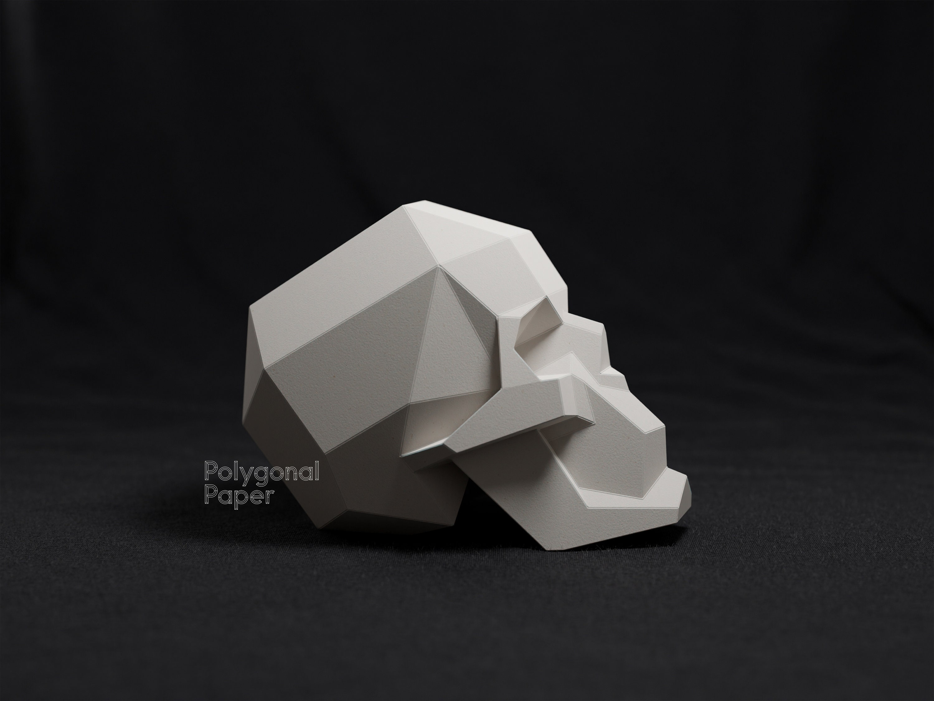 Human Skull: Digital Files for Papercraft. Printable PDF Template, SVG Drawings for Plotter. 3d Origami Low Poly Model DIY.