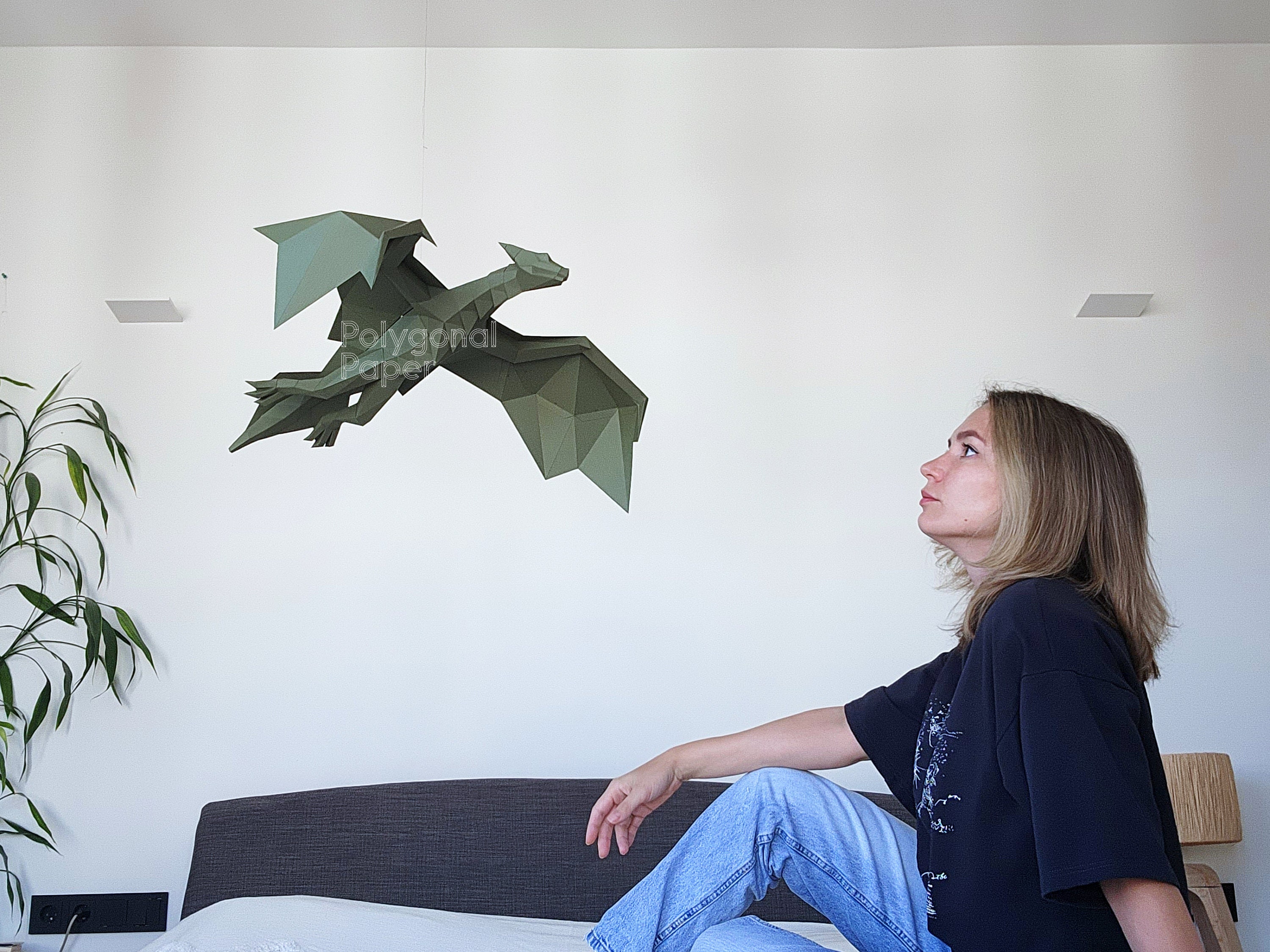 Dragon: DIY Low Poly Papercraft Sculpture. Printable PDF Template, SVG ...