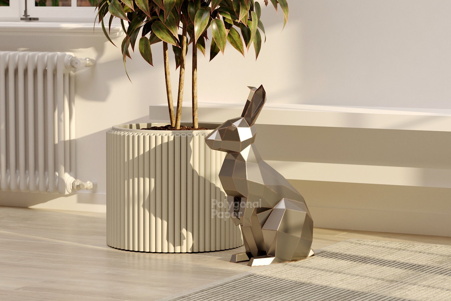 Rabbit: DIY Metal Sculpture. DXF File for Assembling a Bunny From Sheet ...