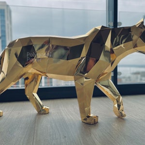 Tigre: archivos digitales para manualidades de papel. Plantilla PDF imprimible, dibujos DXF para Silhouette. Modelo geométrico de origami en 3D de baja poli para hacer tú mismo como regalo.