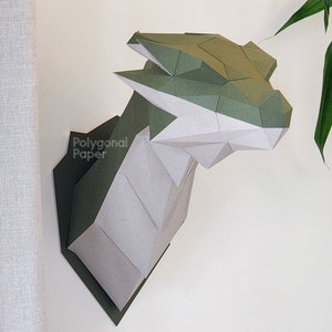 Dragon Head: Digital Files for Papercraft. Printable PDF Template, SVG Drawings for Silhouette. 3d Origami Low Poly Model DIY.