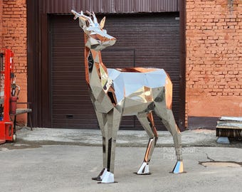 Roe Deer: DIY Sculpture. DXF Digital Drawings for Assembling from Sheet Metal.