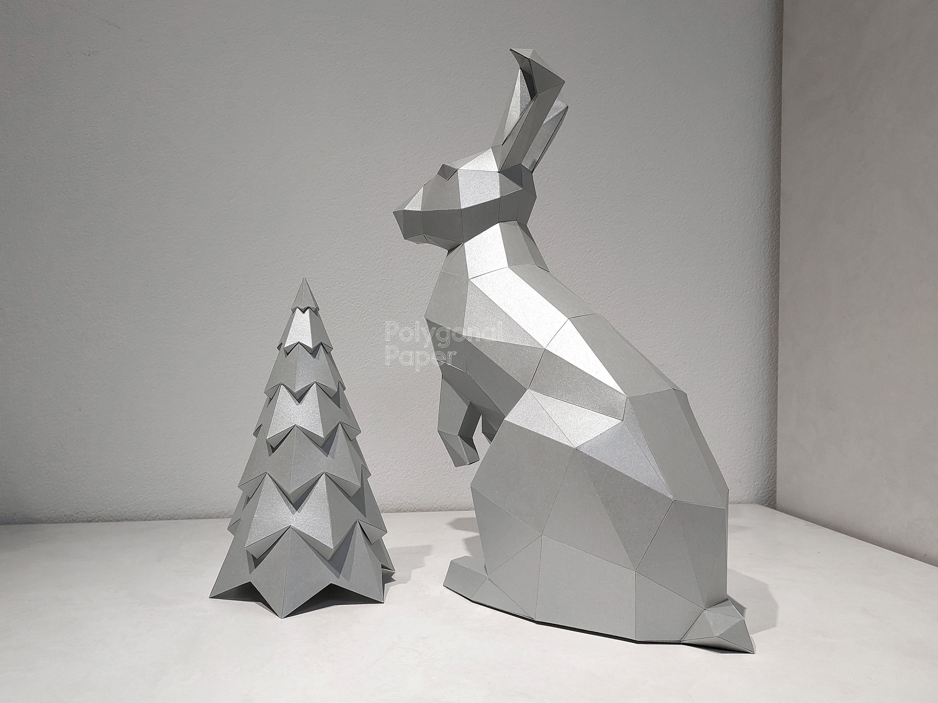 Dead Rabbit Papercraft Rabbit L: DIY Papercraft Sculpture. Printable PDF Template, DXF ...