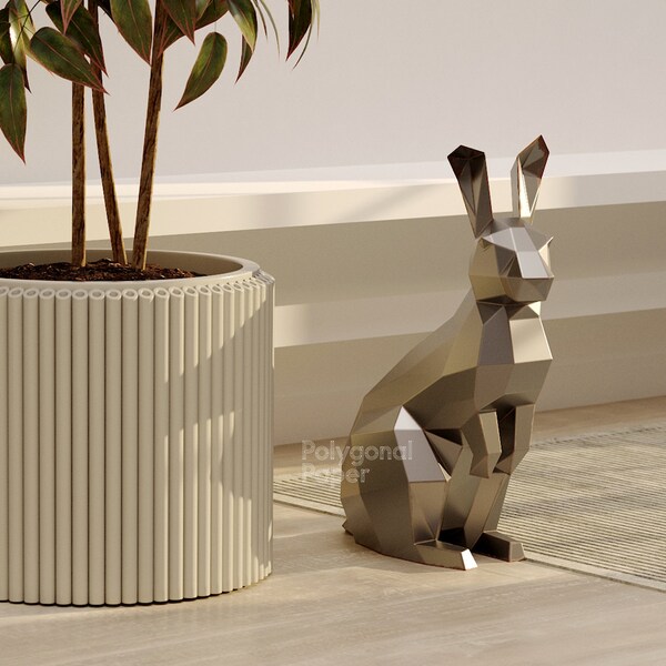 Geometric Rabbit - Etsy