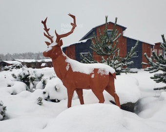 Stag in DXF Format for Assembly from Sheet Metal. Template for Geometric Polygonal Metal Park Sculpture of a Deer. 3d constructor