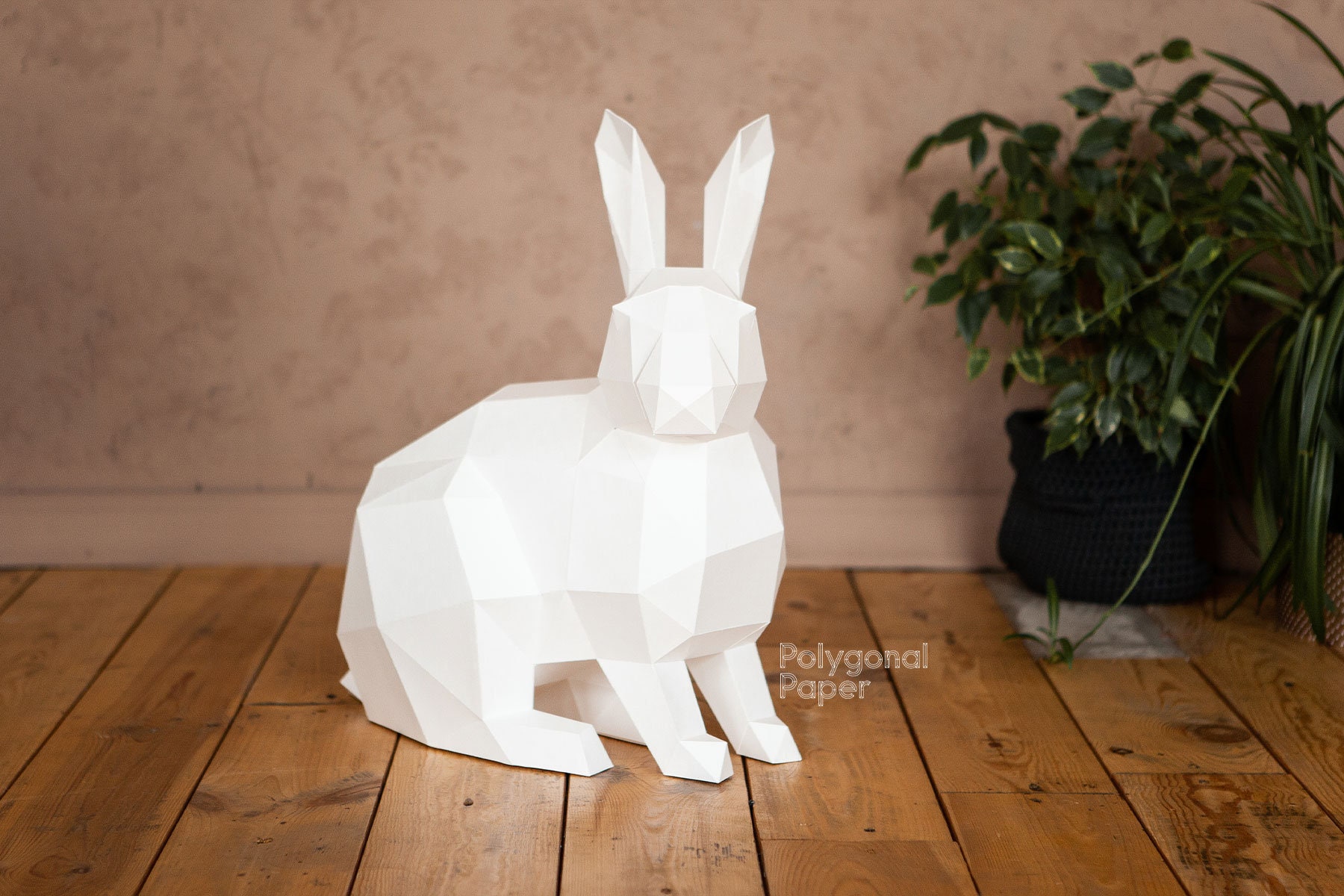 Rabbit S: DIY Papercraft Sculpture. Printable PDF Template