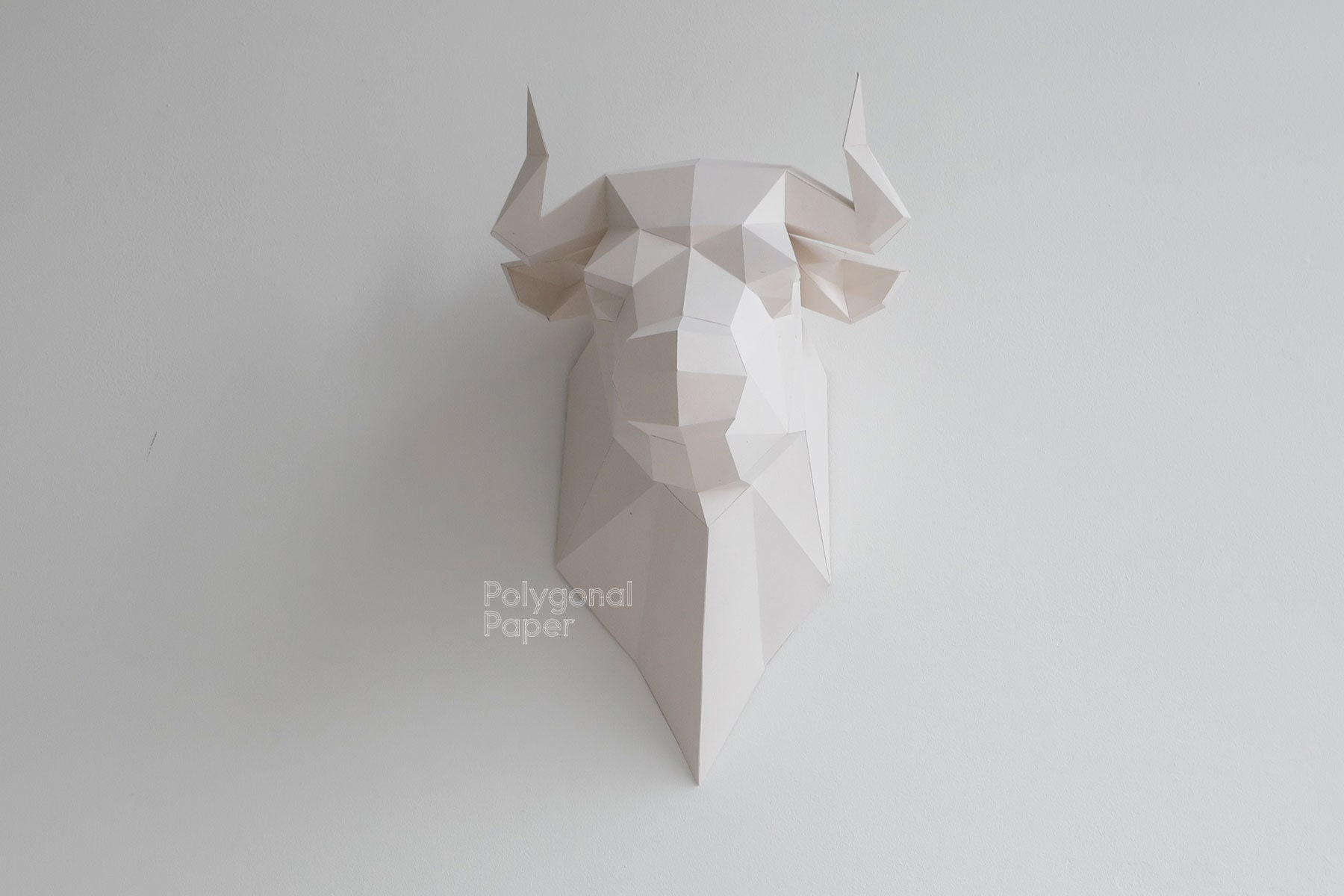 Bull Head: DIY Papercraft Wall Sculpture. Printable PDF Template, DXF ...