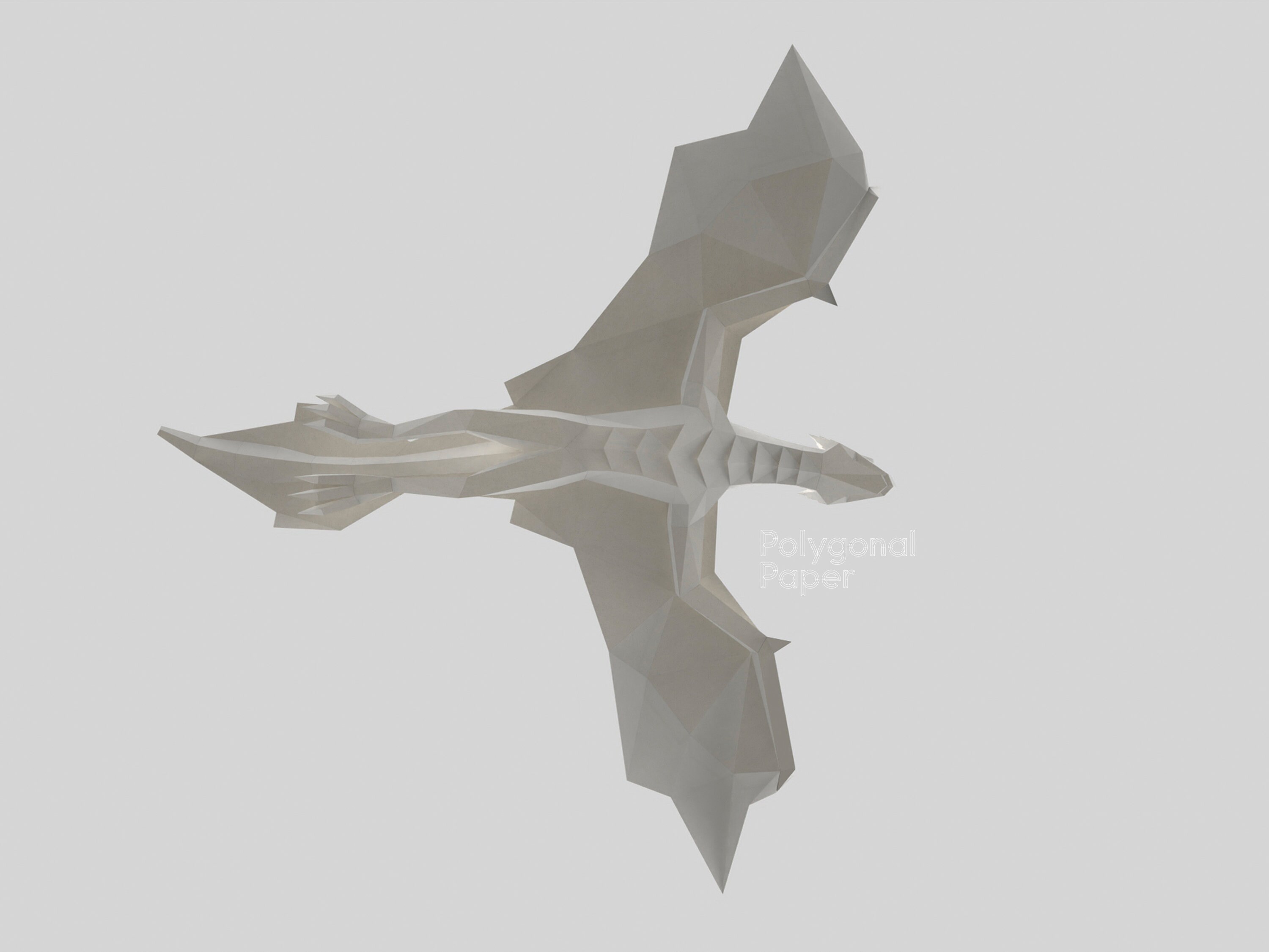 Dragon: DIY Low Poly Papercraft Sculpture. Printable PDF Template, SVG ...