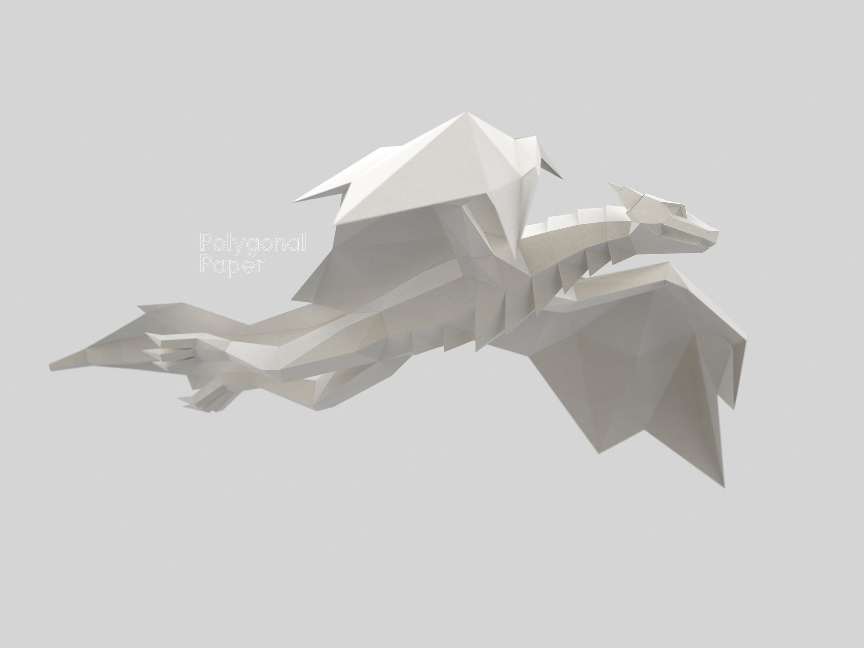 Dragon: DIY Low Poly Papercraft Sculpture. Printable PDF Template, SVG ...