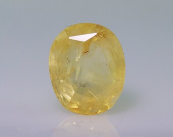 100% Natural Yellow Sapphire | 7.90 Carat| Cushion Cut | Unheated Untreated Gemstones| Colour Sapphire| Eye Clean Certified Gemstones