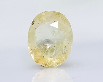 100% Natural Yellow Sapphire | 6.56 Carat| Oval Cut | Unheated Untreated Gemstones| Colour Sapphire| Eye Clean Certified Gemstones.