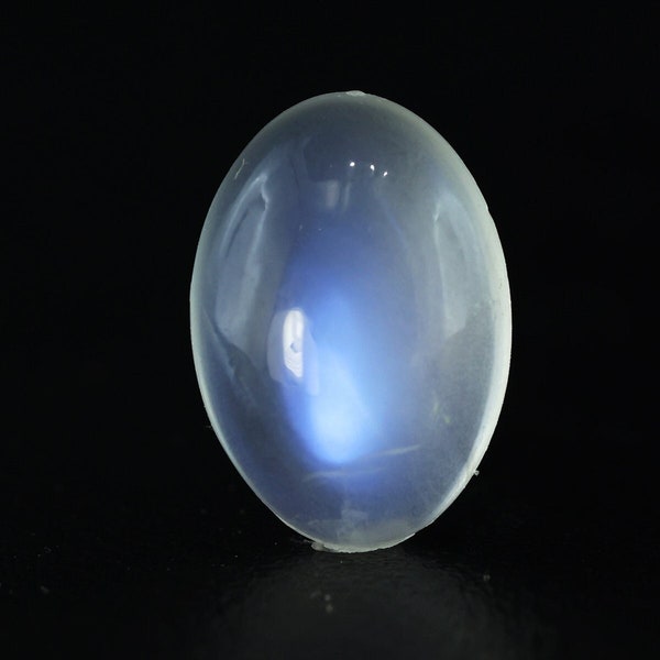 Pierre de lune naturelle 6,62 carats Cabochon de très haute qualité, certifié Eye Clean, belle blanche naturelle, ovale