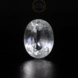 100% natuurlijke witte zirkoon 5,18 karaat, losse ovale vorm semi-kostbare edelsteen voor sieraden