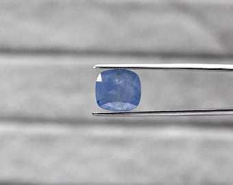 Zafiro azul natural de 6,30 quilates, piedras preciosas sueltas genuinas, zafiro de Ceilán, talla cojín, natural, sin calentar ni tratar.