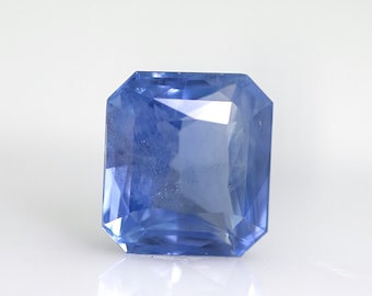Natural Blue Sapphire 6.46CT Genuine Loose Gemstones Ceylon sapphire - Octagon Shape - Natural, Unheated and Untreated