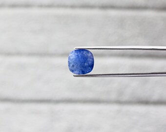 Zafiro azul natural de Ceilán certificado, piedra preciosa de 5,29 quilates, forma cojín, piedra preciosa suelta certificada por el gobierno.