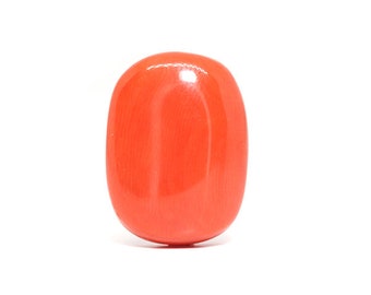 Red Coral Natural Oval Shape 12.77 Carat Loose Gemstone Cabochon Italian Red Coral