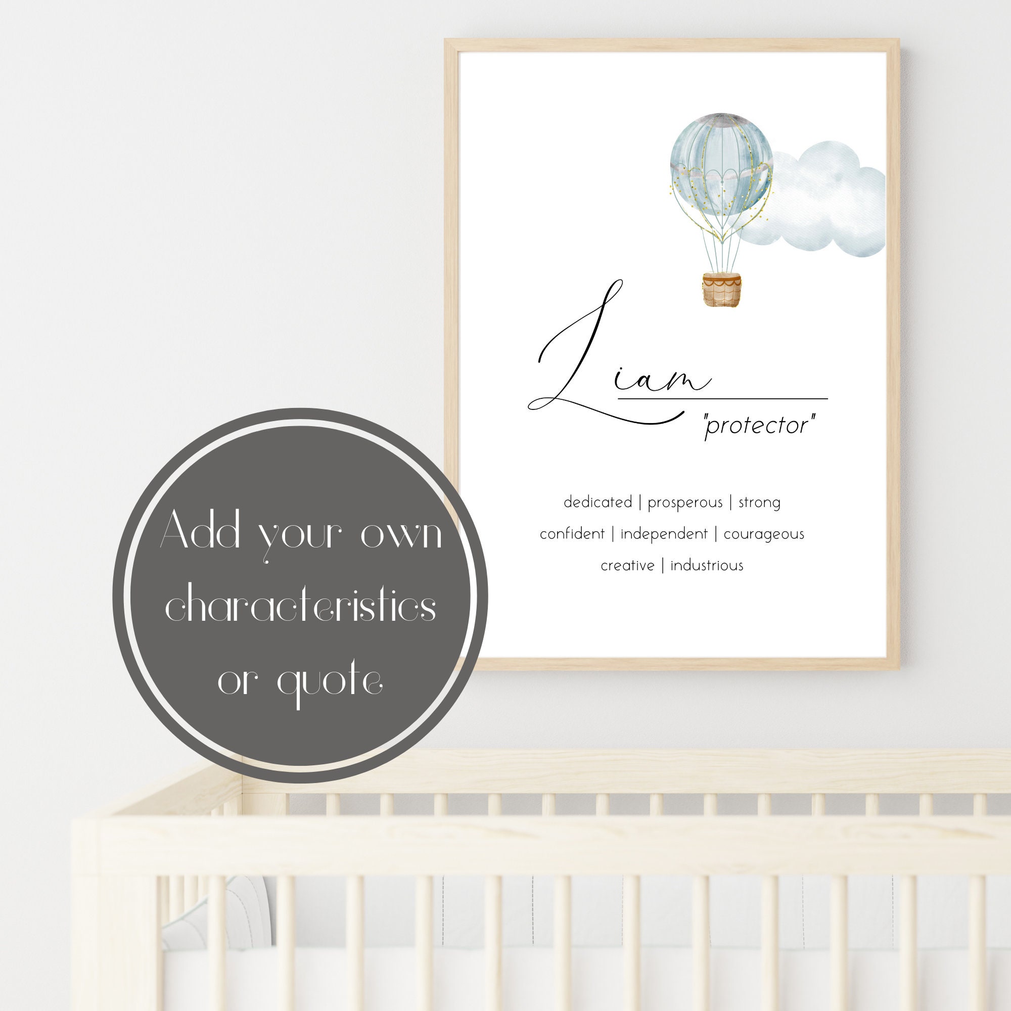 Personalised Baby Name Printable, New Born Baby Gifts, Name Meaning