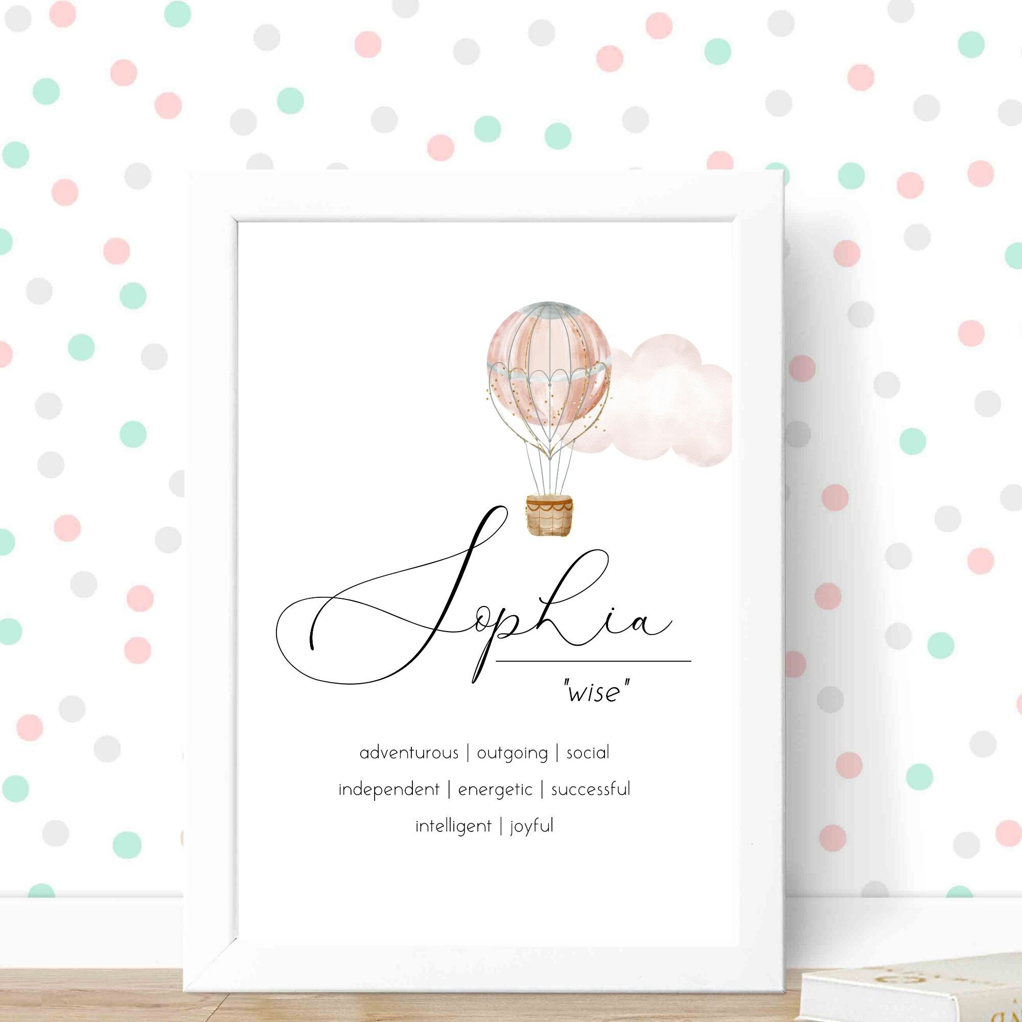 Personalised Baby Name Printable, New Born Baby Gifts, Name Meaning ...