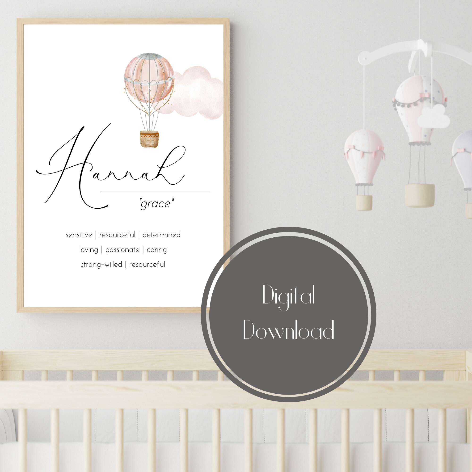 Personalised Baby Name Printable, New Born Baby Gifts, Name Meaning