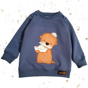 Organic Sweater | Otter with toy boat | different colors | from size 68