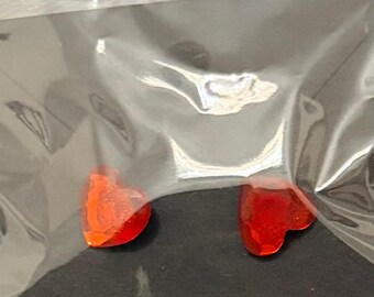 Red Heart Stud Earrings-Cute Heart Earrings