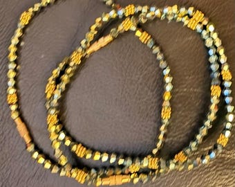 Gold Beaded Wrap Bracelet-Crystal Multi Wrap Bracelet