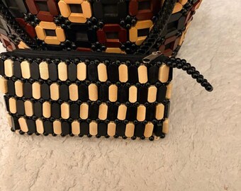 Handmade Wooden Beaded Handbag Set for Women