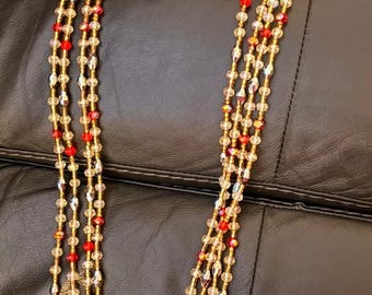 Handmade Multi Strand Beaded Necklace-Colorful Layered Boho Necklace