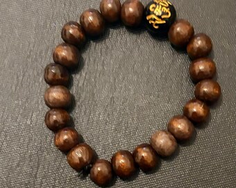 Natural Wooden Bead Bracelet for Men & Women | Handmade Unisex Stretch Wood Bracelet