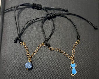 Handmade Adjustable Charm Bracelet – Minimalist Cord Bracelet Gift for Her