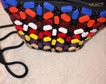 Handmade Wooden Beaded Bag – Colorful Boho Summer Purse