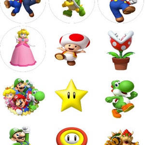 Mario and Friends pre cut edible images