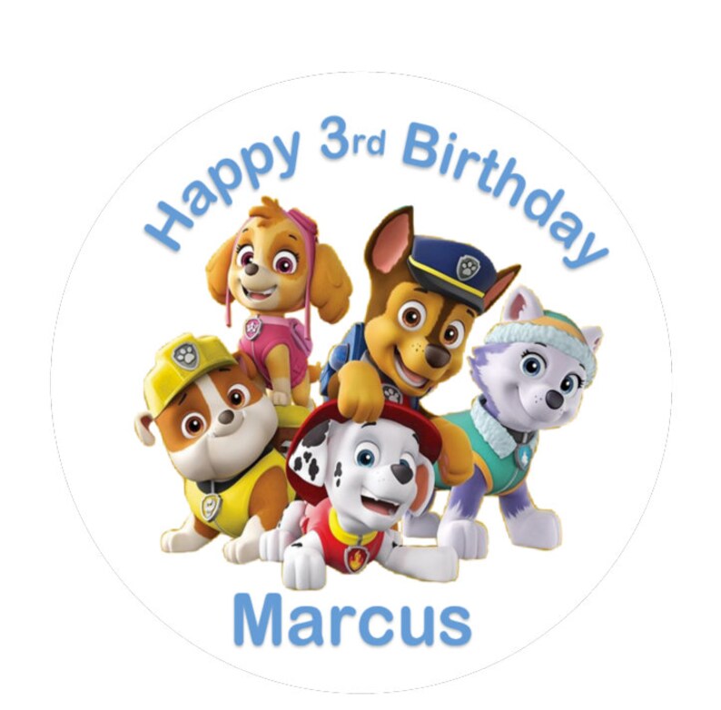 Paw Patrol Cake Topper Edible Image Etsy Australia