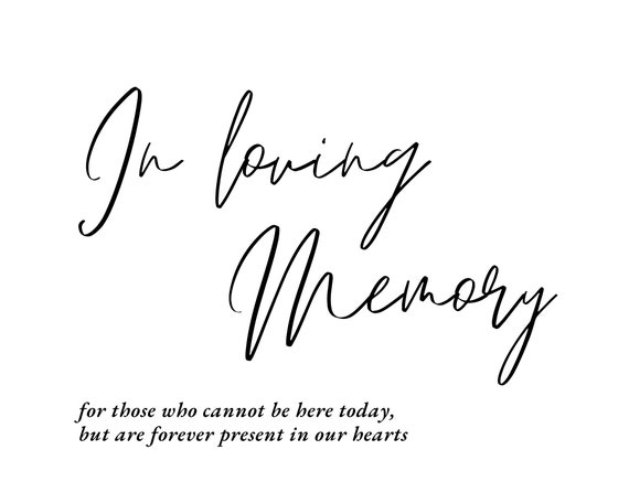 Wedding Memorial Sign Printable Instant Download - Etsy