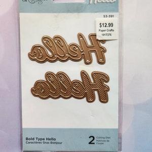 Spellbinders die - BOLD TYPE HELLO - 2 dies