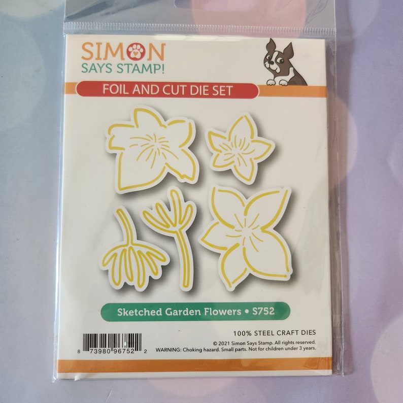 Simon Says Stamp - Foil and Cut Die Set - SKETCHED GARDEN FLOWERS ...
