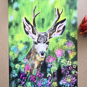 Poster Digitaldruck Waldmagie / Hirsch / DINA4