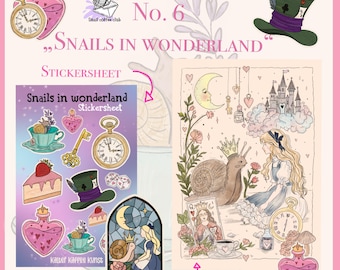 SNAIL COFFEE CLUB No 6 Juli 2026 - Snail Mail - "snails in wonderland" - es wird fantasievoll und magisch inspiriert von Alice im Wundwrland