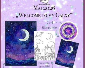 SNAIL COFFEE CLUB Mai - Snail Mail - "Welcome to my galaxy" - galaktische Post erwartet dich im Mai inkl. Ausmalbild zum Mitmachen