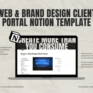 Notion Brand/Web Design Client Portal & Business Dashboard | Business Notion Planner | Designers, Freelancers, Creatives | Instant Download