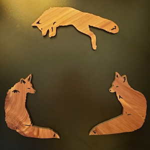 3 Rode Vossen Wall art accenten
