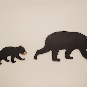 Walking Black Bear and Cub wall art accent set